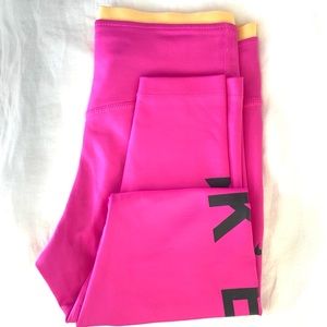NIKE DRI-FIT WOMENS S LEGGINGS FUCSIA THICK DENIER LIKE NEW
